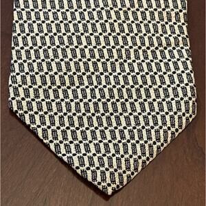 Jeffrey Banks Gold Black 100% Silk Men’s Neck Tie Made In Canada